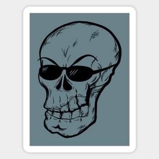 Grim Skull Wearing Sunglasses Magnet